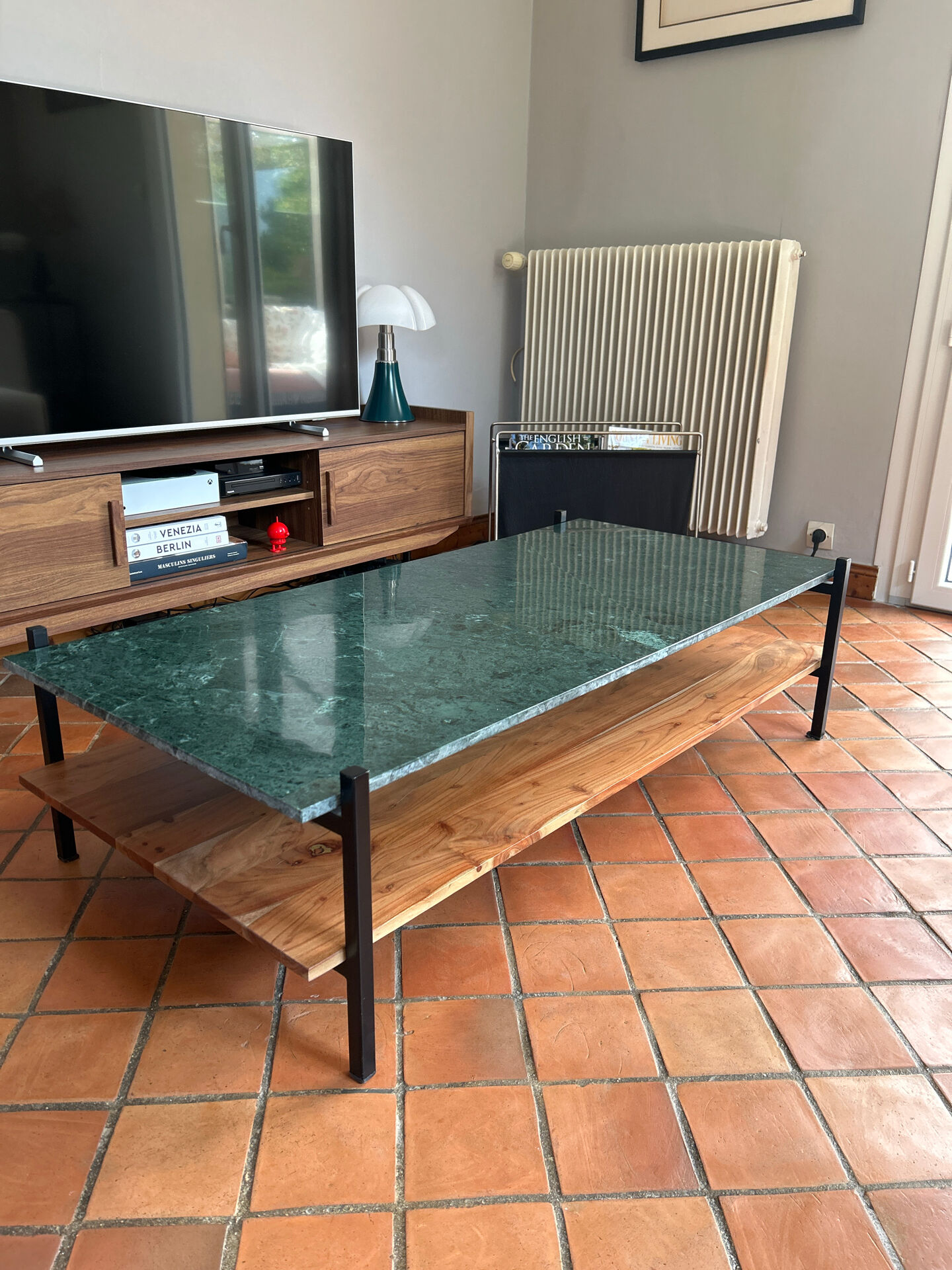 Tikamoon coffee table marble and wood