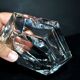 Faceted cut crystal ashtray signed SAINT-LOUIS