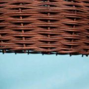 Bohemian suspension from the sixties, woven vintage lampshade.