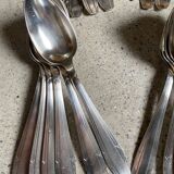 Silver metal cutlery art deco 63 pieces