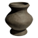 Small brutalist handcrafted terracotta vase with a pedestal, Indonesian, H19 D17.