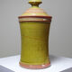 Decorative pot vintage two-tone glazed stoneware spice box handmade signed