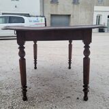 Burgundian oval farm table in 19th century solid oak with shutters - 1m93
