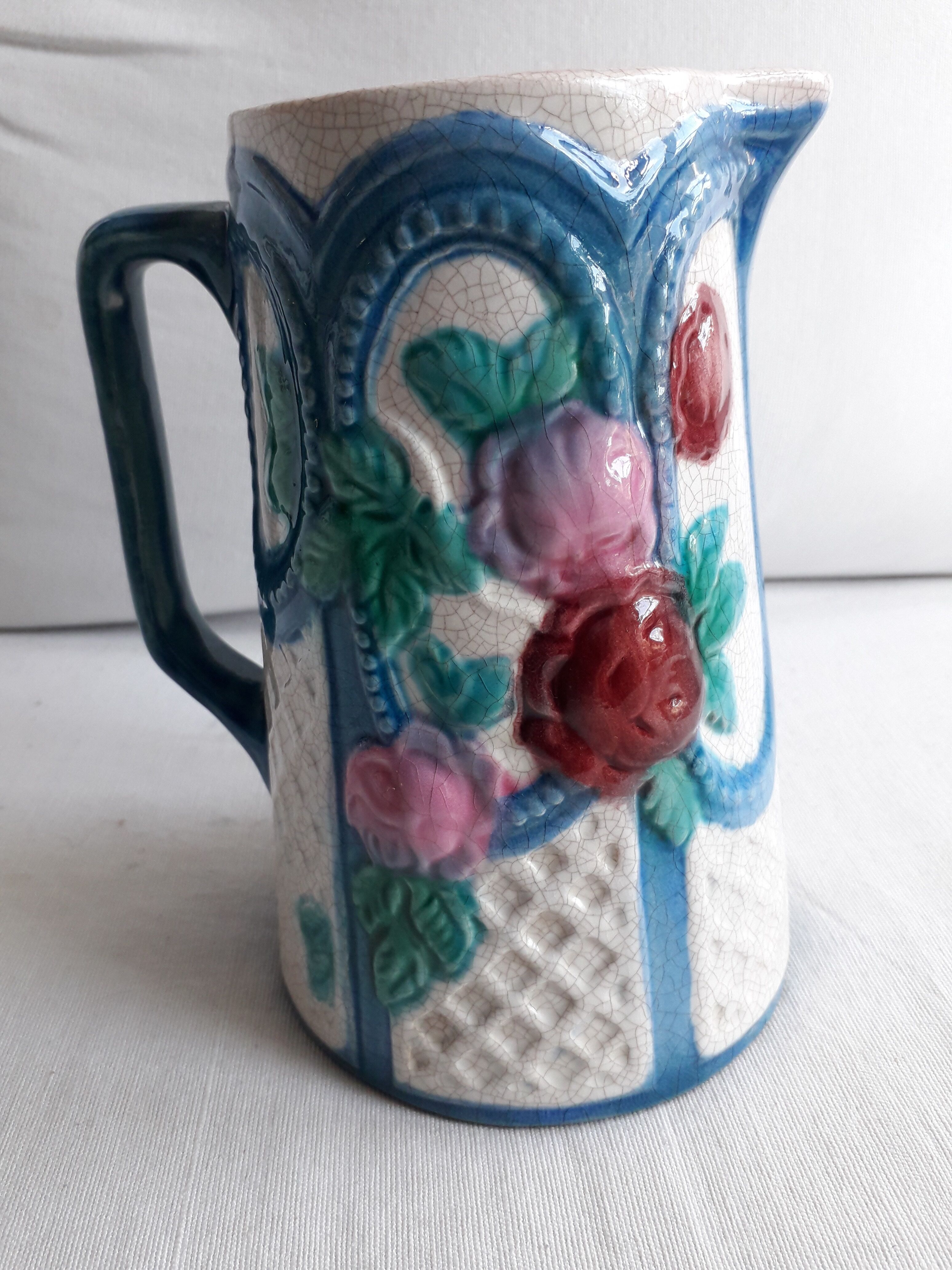 Vintage pitcher in slurry signed