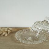 Cheese or dessert bell with glass tray