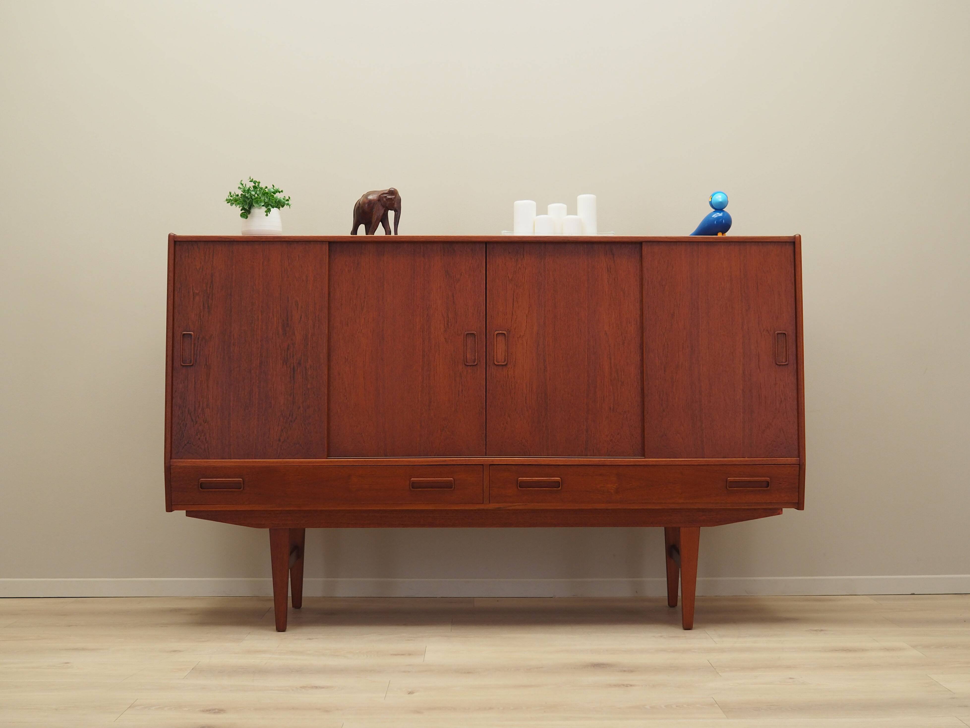 Teak highboard, Danish design, 1960s, manufacture: Westergaards Møbelfabrik