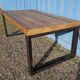 Industrial table 200 x 100 cm with wooden top + metal base