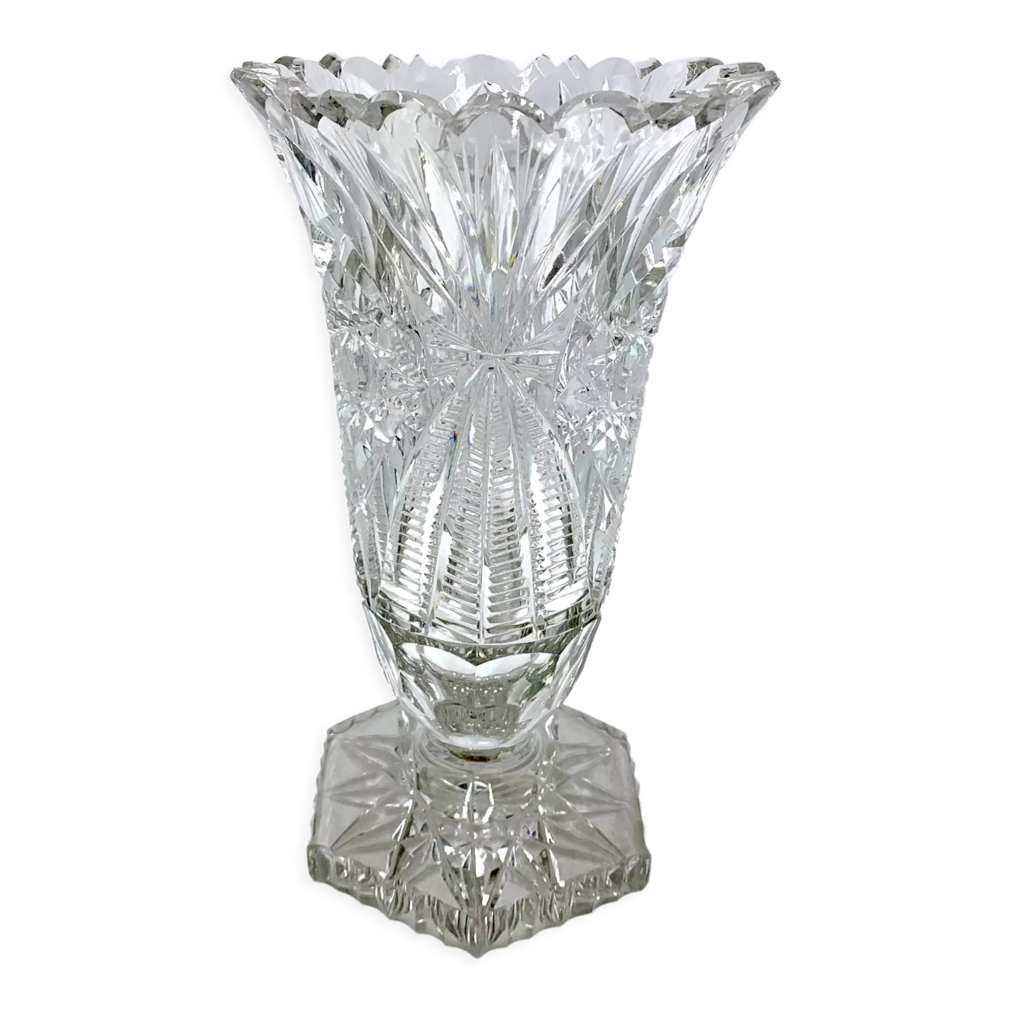 Midcentury Crystal Vase, Poland, 1960