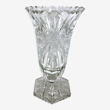 Midcentury Crystal Vase, Poland, 1960