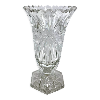 Midcentury Crystal Vase, Poland, 1960