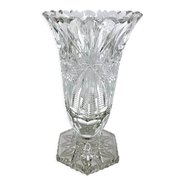 Vase en cristal du milieu du siècle, Pologne, années 1960