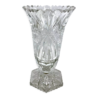 Vase en cristal du milieu du siècle, Pologne, années 1960