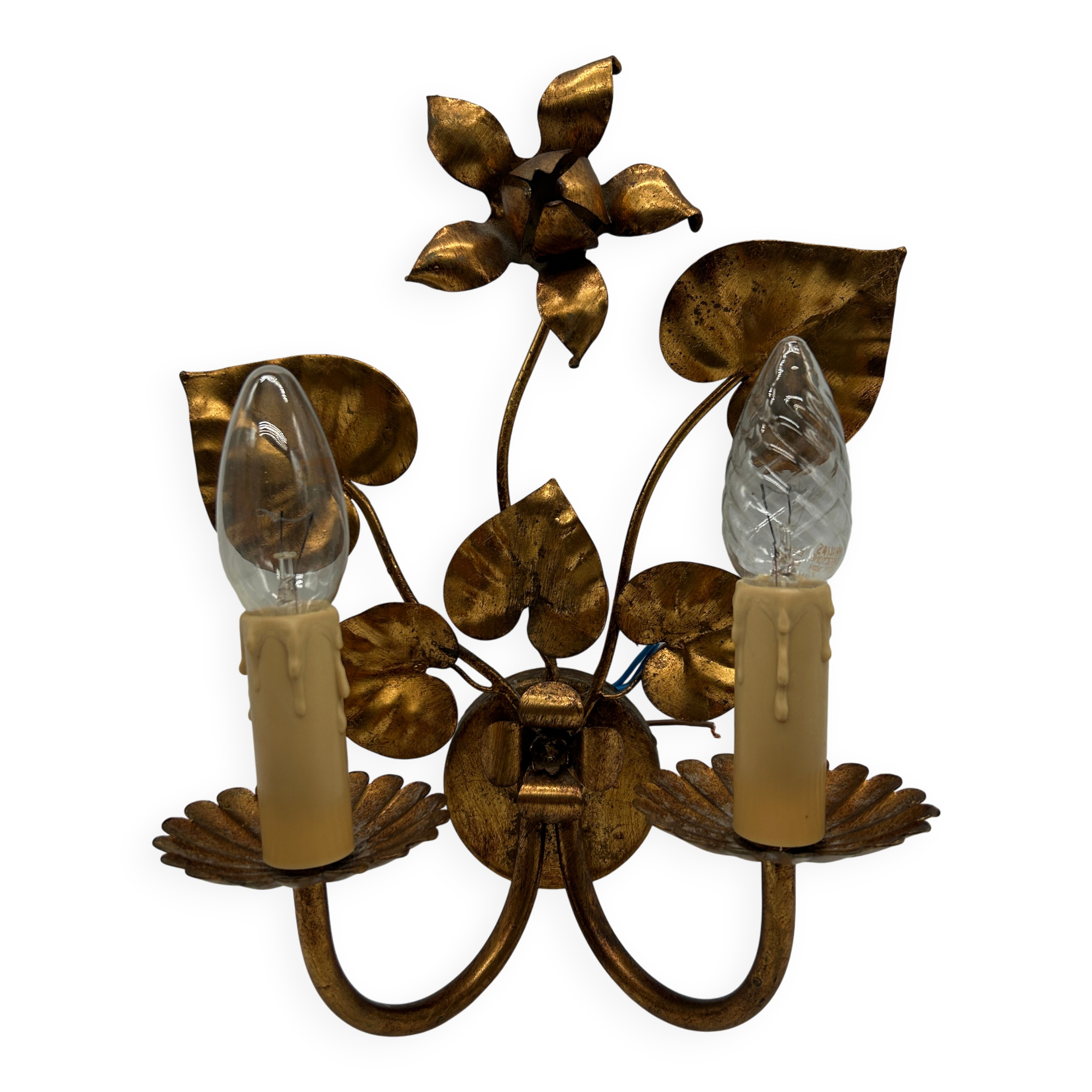 Applique en métal doré de style Hollywood Regency