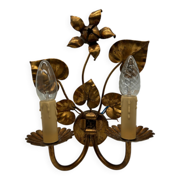 Applique en métal doré de style Hollywood Regency