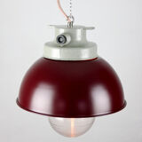 Vintage burgundy big industrial hanging light from TEP