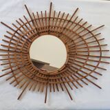 Mirror Sun rattan to form original circa 1960 72cmx60 cm