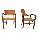 Set of 2 Bauhaus rope-weave chairs by Erich Dieckmann, 1930