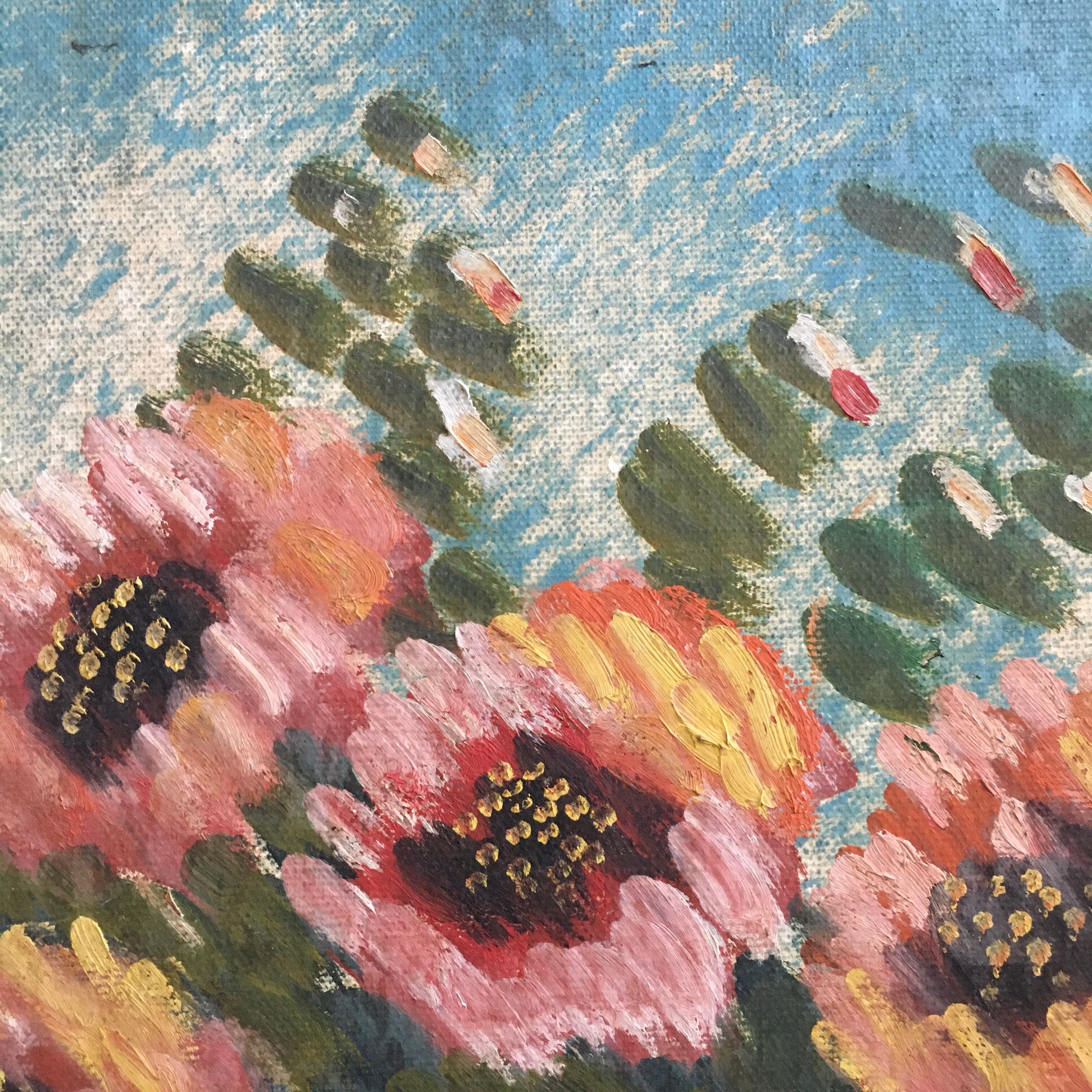 Painting ancient Impressionist flowers