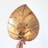 Leaf wall lamp in gold metal 1970
