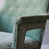 Pair of Vintage 1950s Scandinavian Mint Green Armchairs