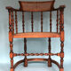 Edwardian barley twist corner chair with cane early 20th century