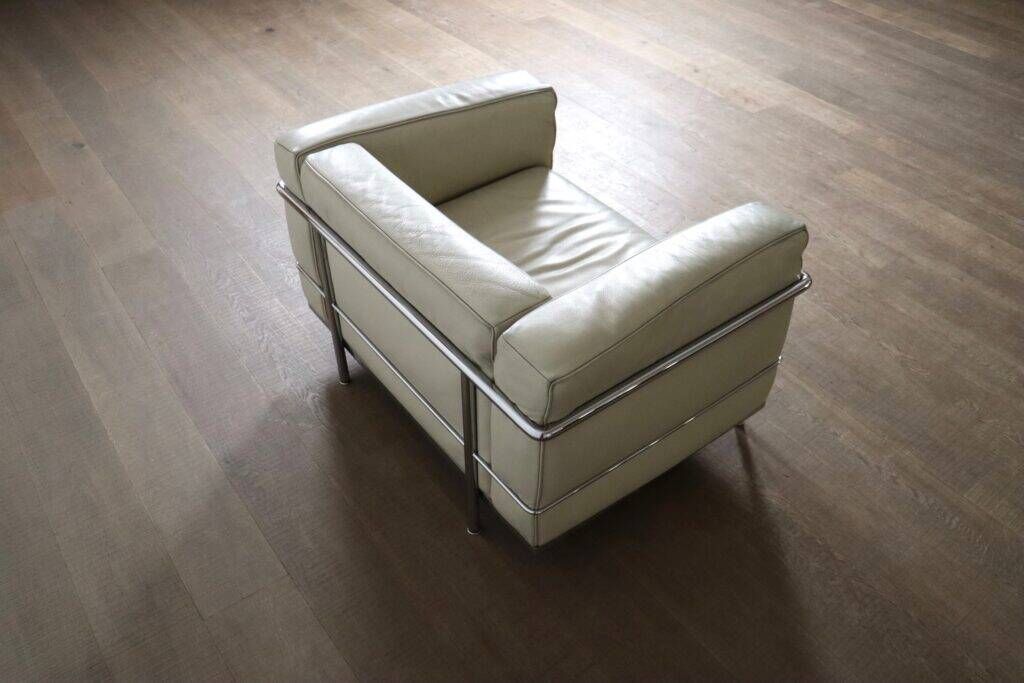 Cassina LC3 armchair by Le Corbusier in leather, Italy 1980s