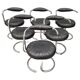 Set of 6 leather Cobra chairs by Giotto Stoppino, 1975