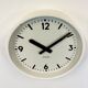 White industrial austrian factory wall clock from Schauer, 1960s