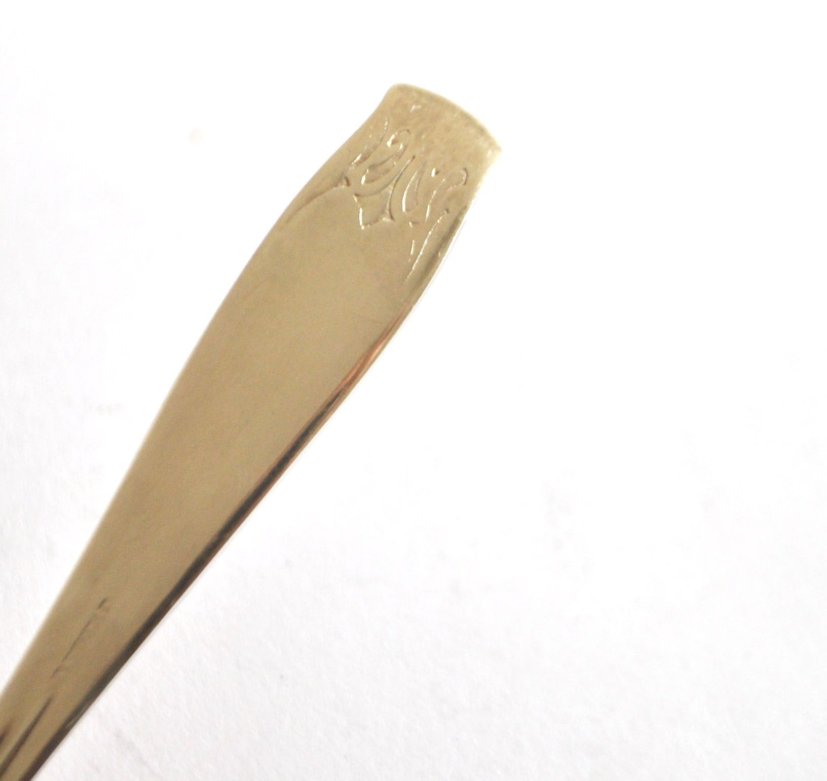 Vintage silver-plated sugar spoon Gulden Alsace shell design 15cm