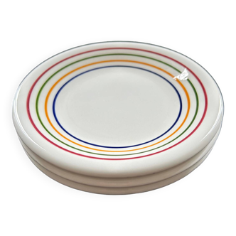 Set of 3 multicolored striped plates