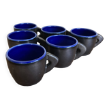 Set of 6 mid century pop 1960s glazed earthenware cups