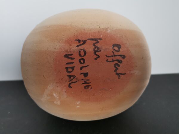 Vase soliflore français en grès émaillé / signature / céramique française / travail artisanal