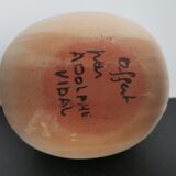 Vase soliflore français en grès émaillé / signature / céramique française / travail artisanal