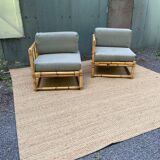 Paire de fauteuils en rotin vintage