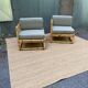 Paire de fauteuils en rotin vintage