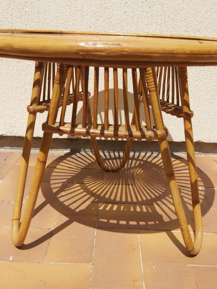 Rattan coffee table 50s