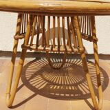 Rattan coffee table 50s