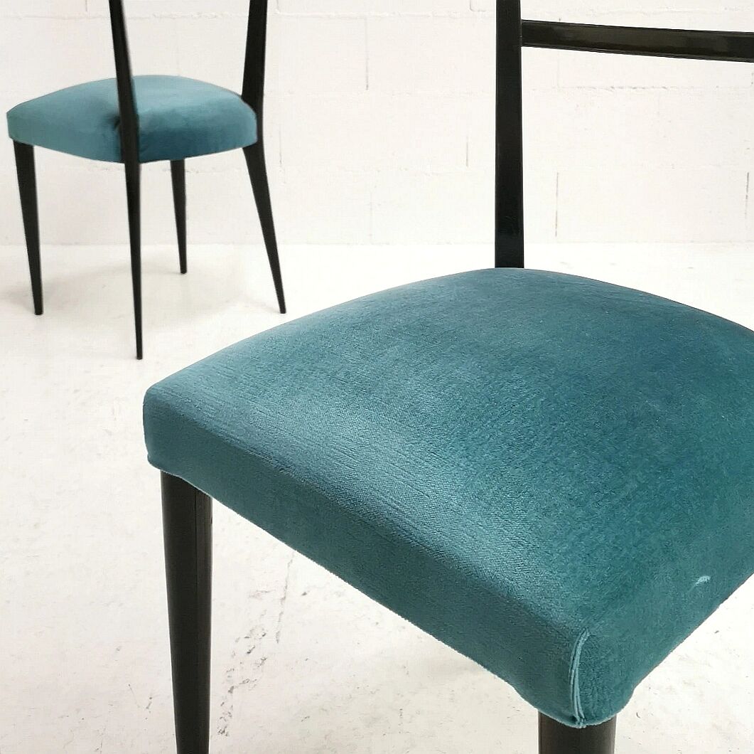 Pair of Italian high-backed chairs, 1950s