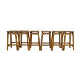 Six English School Lab Bar Stools