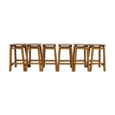 Six English School Lab Bar Stools