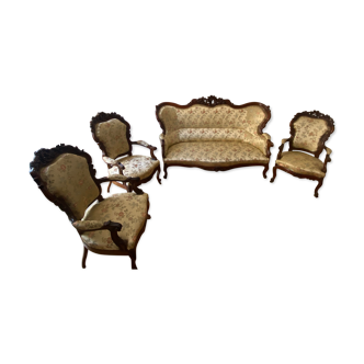 Salon Napoleon III composé d’un canapé 2/3 places et 3 fauteuils