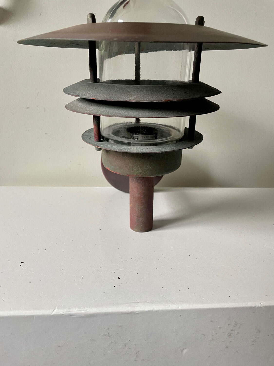 Classic Danish  Outdoor Wall Lamp in Copper