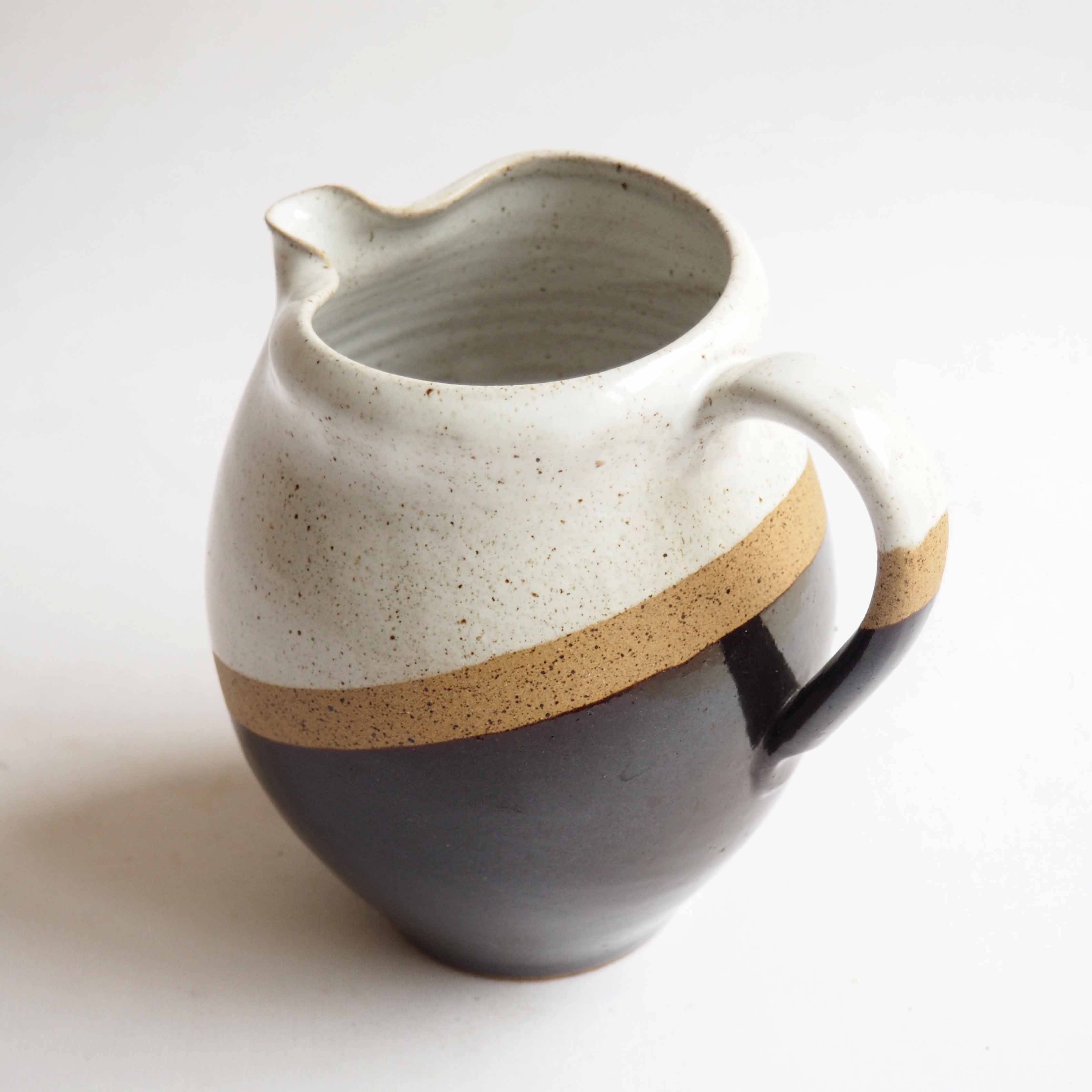 Tricolor stoneware pitcher