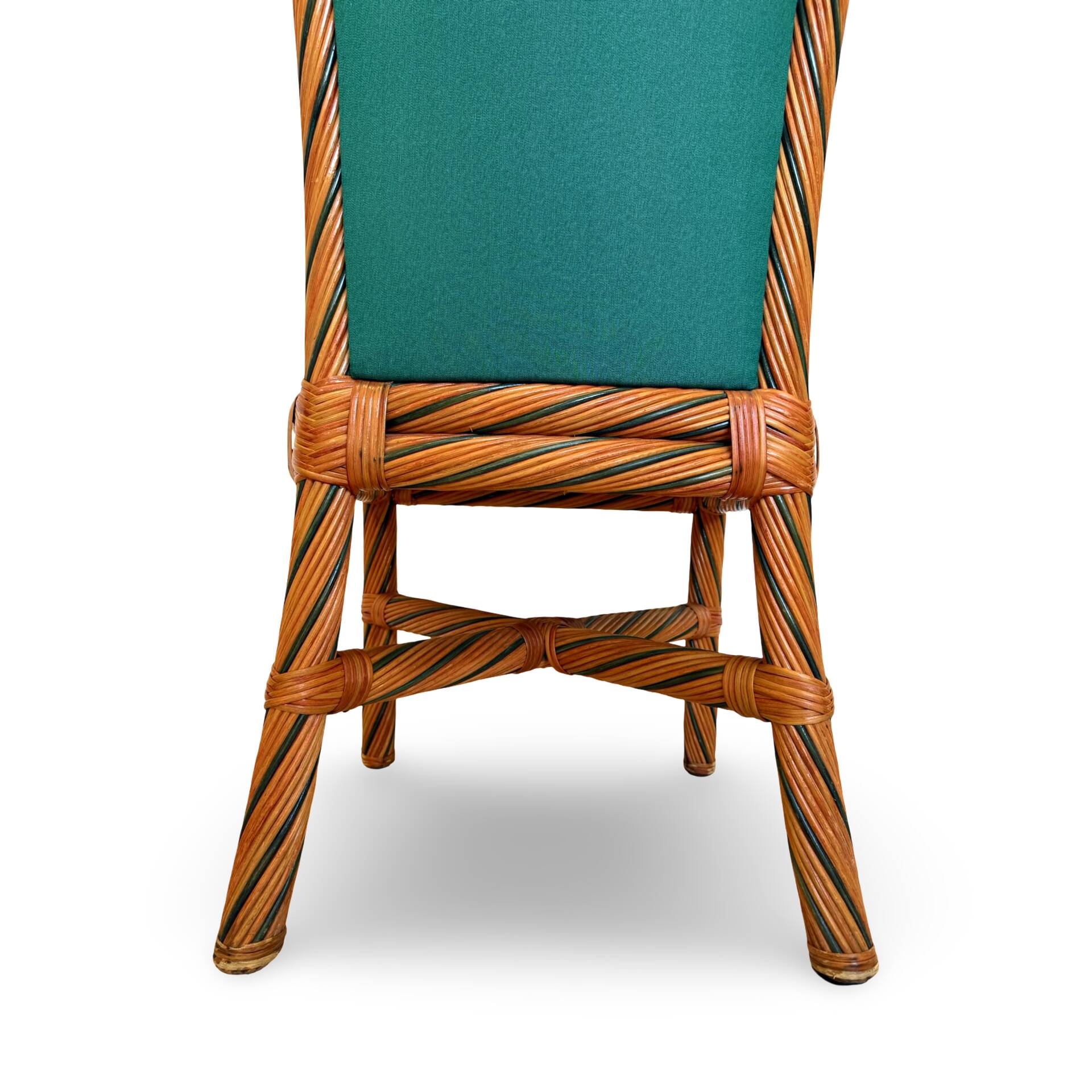 Set of six vintage bamboo and rattan dining chairs