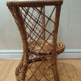 Vintage gold rattan armchair