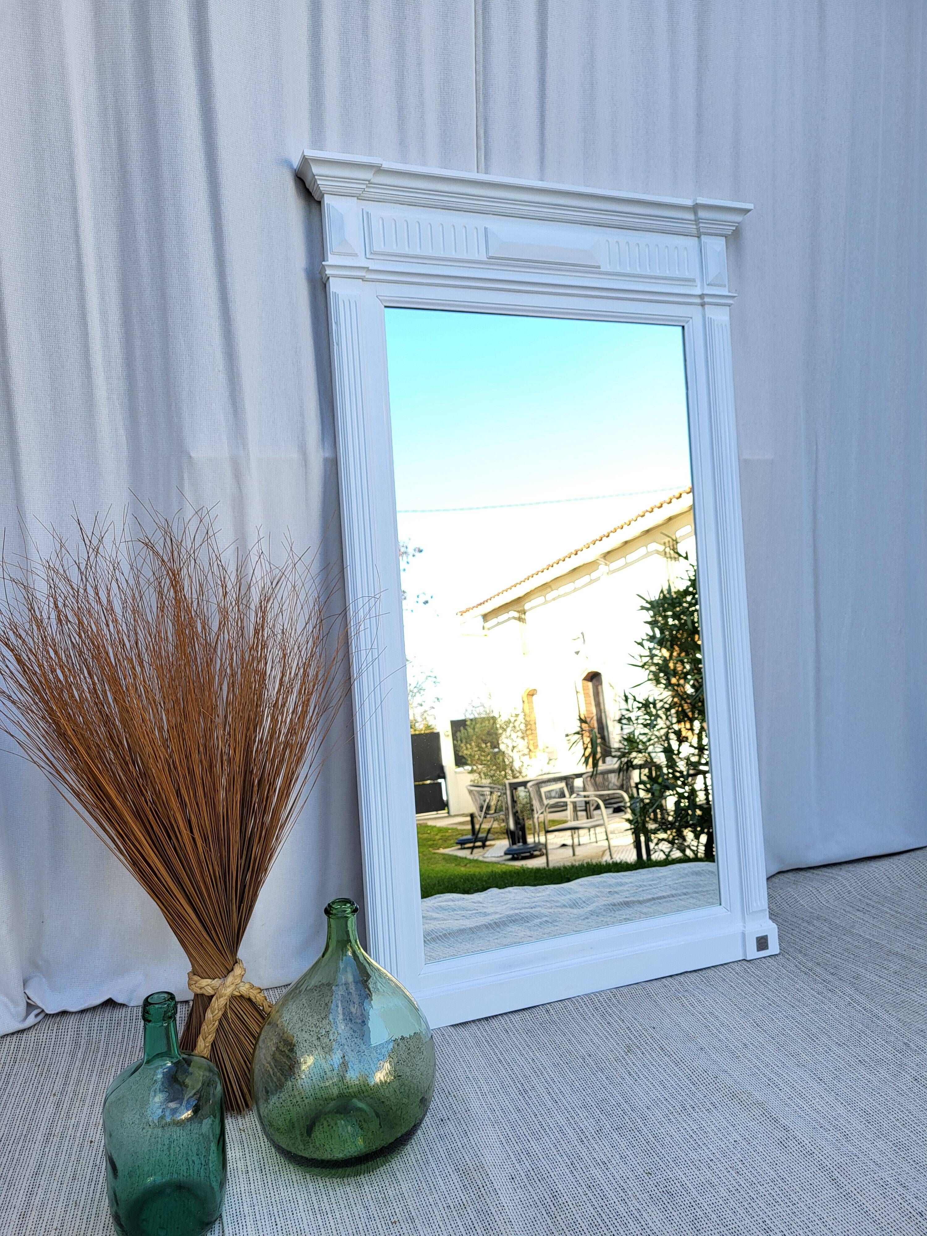 Old matt white mirror