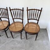 Série 4 chaises bistrot cannage Fischel n019