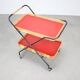 1960s Czechoslovak Mid-Century Folding Bamboo Serving Trolley Bar Cart