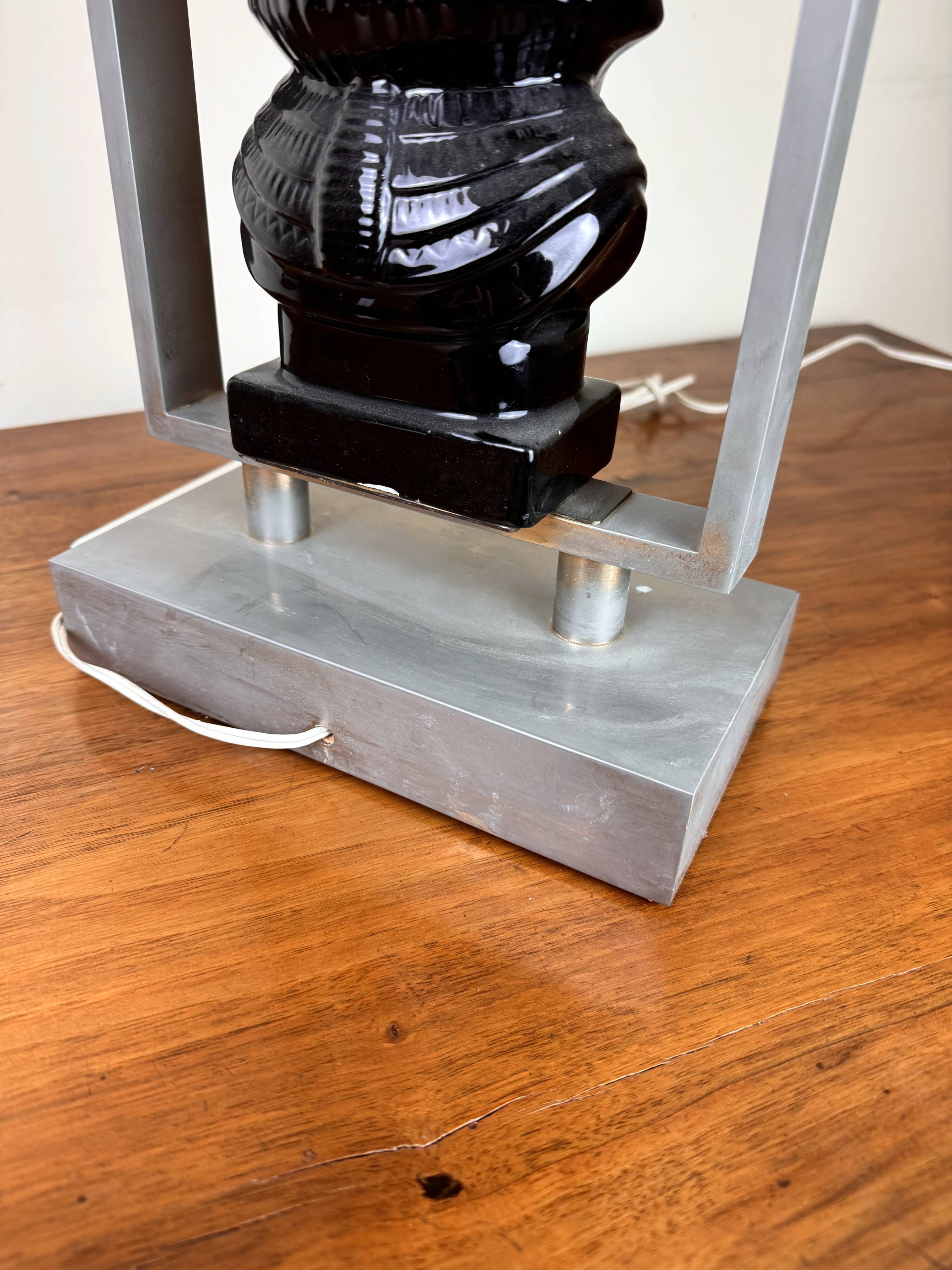 Ceramic desk lamp signed Paolo Traversi Italy circa 1975-1980