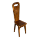Sculptural high-back chair in solid olive wood, France, 1960s